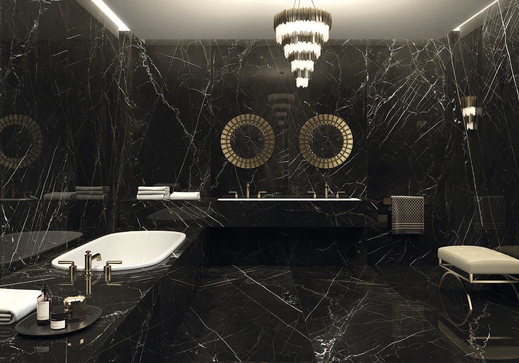 Porcelaine — Negro Marquina Polished 1200 x 3000 - 6mm